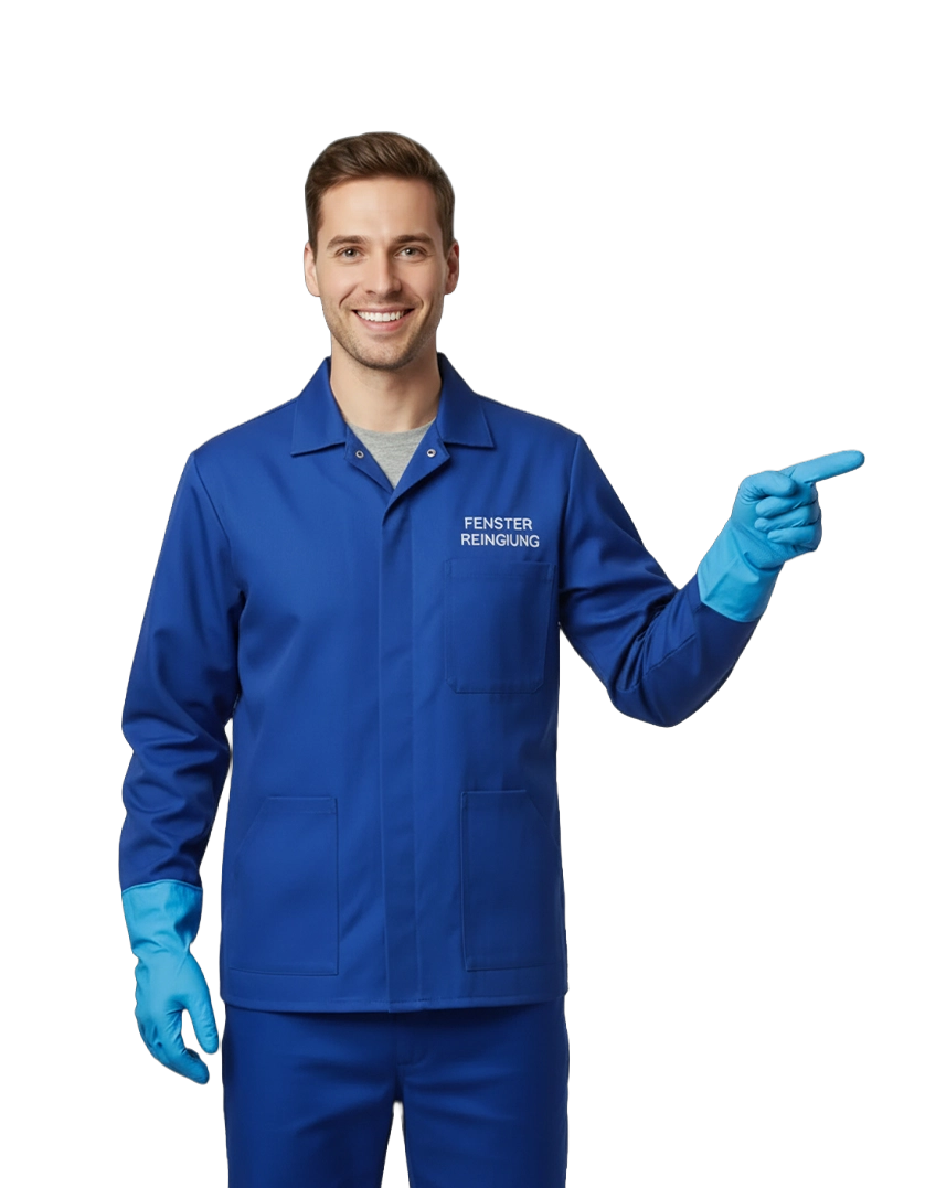 Professionelle Fensterreinigung in Erding – Fachkraft bei der Arbeit